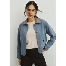 Sandro Light Blue Denim Jacket With Contrast ...