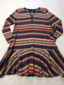 NWT LRL Woman 2X Ralph Lauren Southwest Stripe Faux Suede Trim Thermal Dress 888572383239 | eBay
