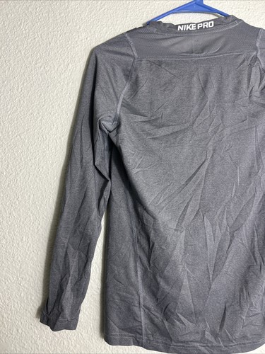 NIKE PRO KID'S TRAINING TOP SIZE Large Long Sleeve 858230-065 Gray - Picture 11 of 14