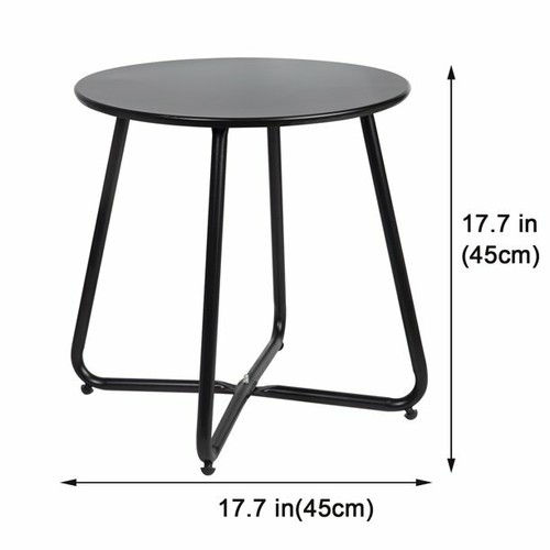 CERBIOR Metal End Table Round Sofa Side Table Nightstand for Living Room Bedroom - Picture 3 of 35