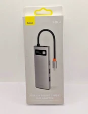 Baseus Metal Gleam Series 9-in-1 Multifunctional Type-C HUB Docking Station Gray