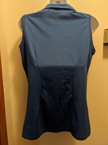 Limestone College Women's Medium Nike Blue Sleeveless Collared Tank Top - Picture 8 of 8