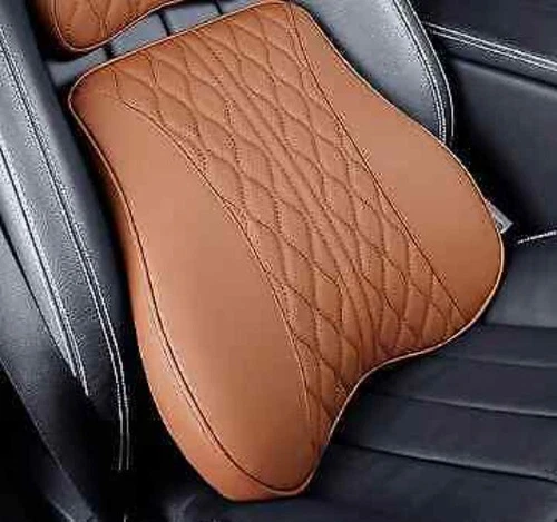 Car Neck Pillow Headrest Cushion Leather Lumbar Support For Seat Accessories - Picture 26 of 40