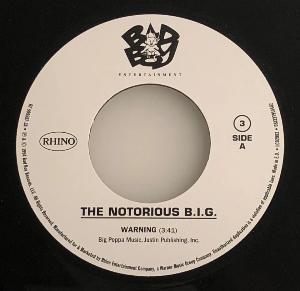 The Notorious B.I.G. / Warning & Ready To Die / Bad Boy 2019 45rpm / Mint - Image 3 of 4
