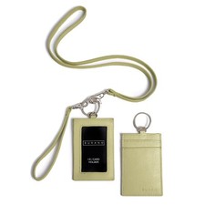 Burano Ausweis Kartenetui Schlüsselband 3 Stück Set Leder Dill Grün Neu