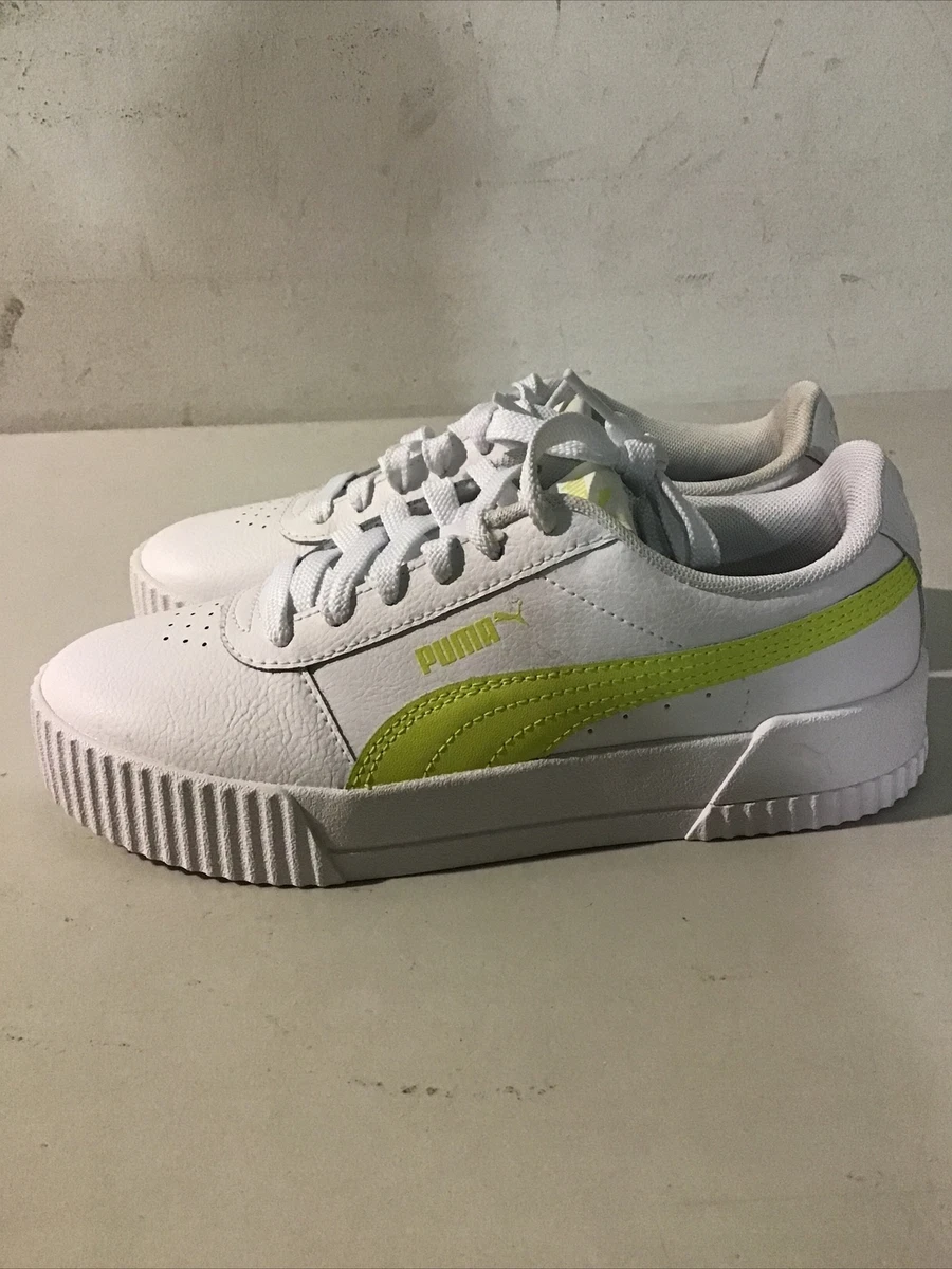 PUMA womens Carina Sneaker Puma White sunny Lime sunny Lime Size