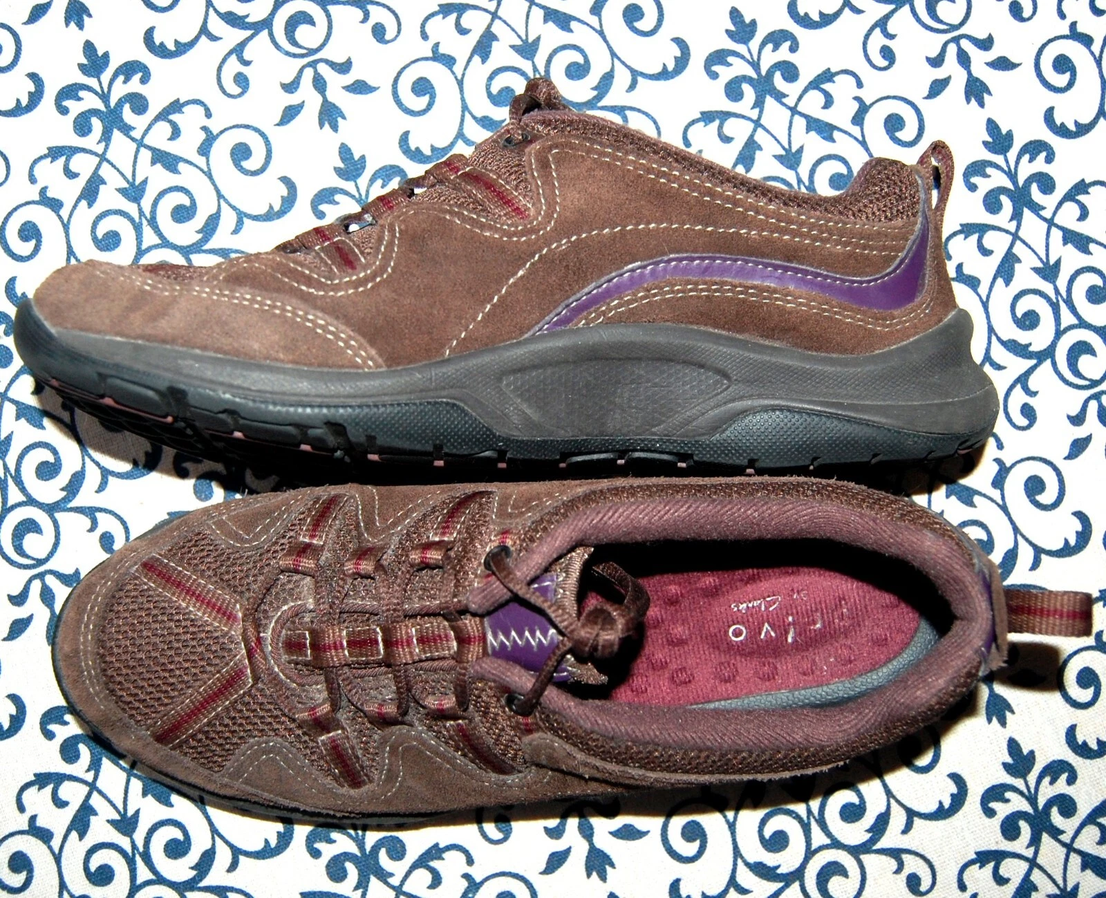 Scarpe Privo by Clarks donna 8 5M marroni sneakers da trekking comode basse