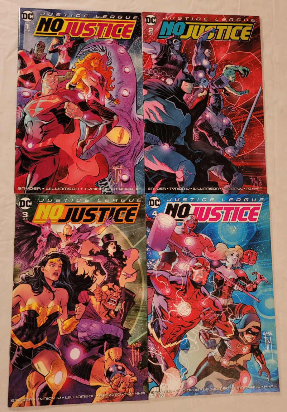 JUSTICE LEAGUE NO JUSTICE 1-4 Complete Set DC Comics 2018 NM