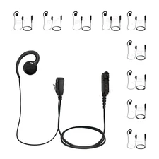 10-Pack 1.5 Wire Swivel PTT Mic Earpiece for Motorola Radios XPR3300, XPR3500e
