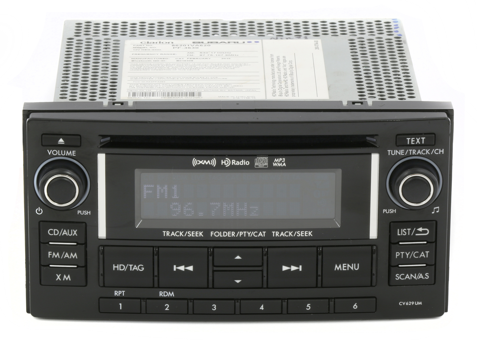 2015 Subaru WRX AM FM XM CD Player Receiver 86201VA620 Face CV629UM