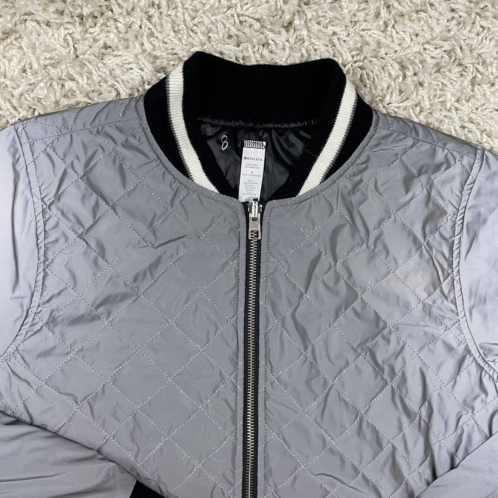 Athleta Women’s Reflective Reversible Quilted Full Zi… Gem