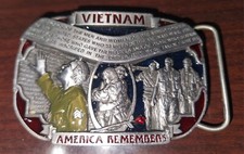Vintage Vietnam America Remembers 1992 C+J Belt Buckle USA MADE Enamel. D3