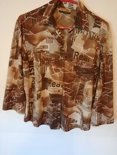 CREATIVE DESIGN WORKS Womens Blouse, L