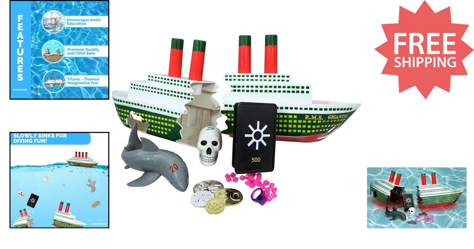 Lego Titanic SWIMLINE Titanic Dive Toy Sinking Ship Pool