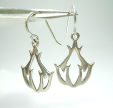 DOLPHIN FISH FAMILY DESIGN DANGLE HOOK EARRINGS 925 STERLING SILVER
