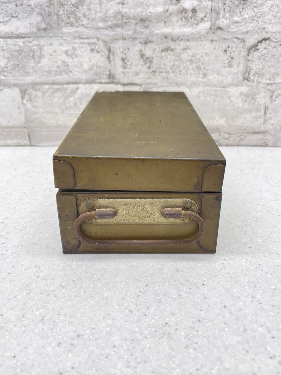 Vintage Art Steel Co New York Steel Box No Key | eBay