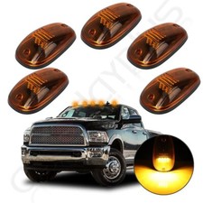 5pcs Set Roof Cab Marker Lights For 03-14 Dodge Ram 1500 2500 3500 Amber Lens