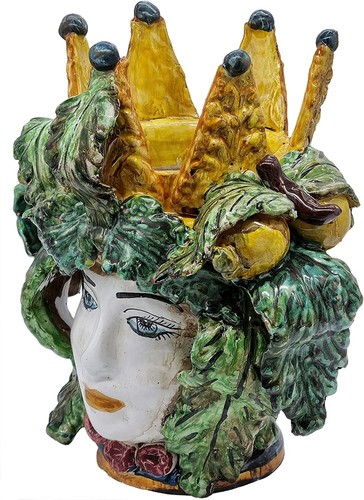 TESTE DI MORO H33 CERAMICA CALTAGIRONE MODELLO STORICO - Foto 14 di 21