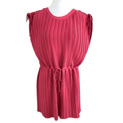 NWOT CLUB MONACO VIGA PLEATED SLEEVELESS RELAXED ROMPER IN MATE RASPBERRY -6