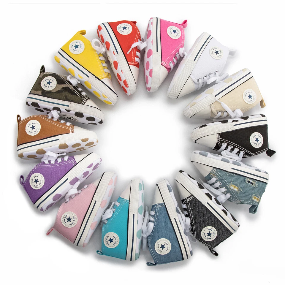 Newborn Baby Boy Girl Pram Shoes Infant Sneakers Toddler PreWalker Trainers 0-18 - Image 4 of 4