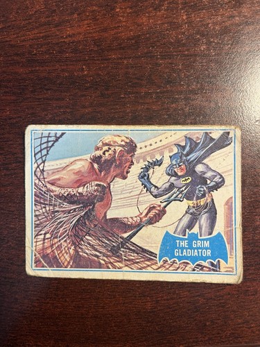 1966 O-PEE-CHEE BATMAN SERIE B (BLUE BAT LOGO) CARD#7B THE GRIM GLADIATOR NO417