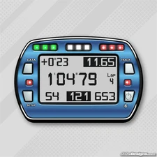BLUE CHROME STYLE GEL STICKER FOR ALFANO PRO III EVO LAP TIMER - KARTING