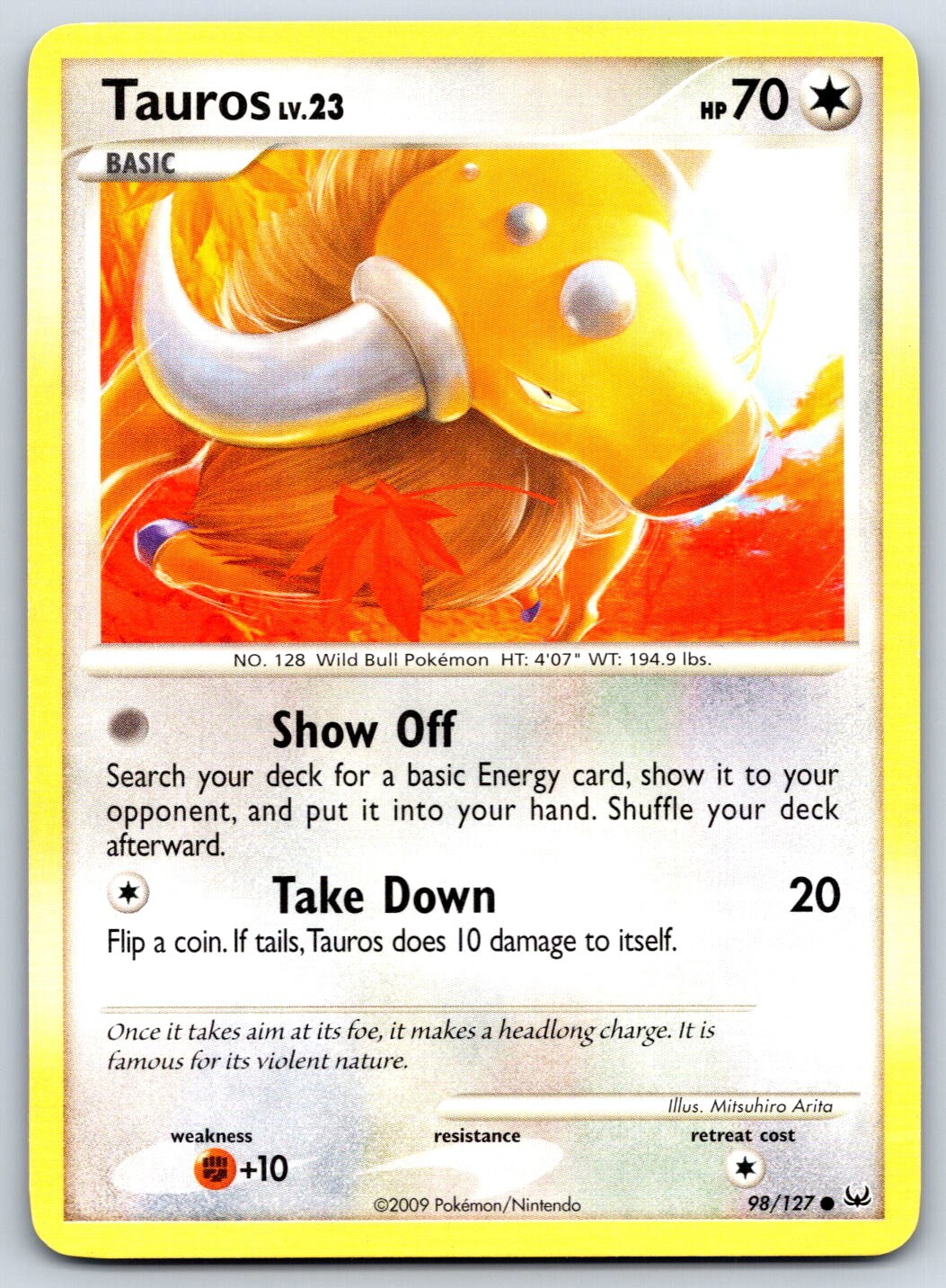 Tauros - Platinum 98/127 Mitsuhiro Arita Pokemon 151 Card LP
