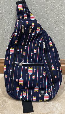 Ambry Nora Sling Bag Crossbody Hiking Backpack, Colorful Arrow Design, 5 Pockets