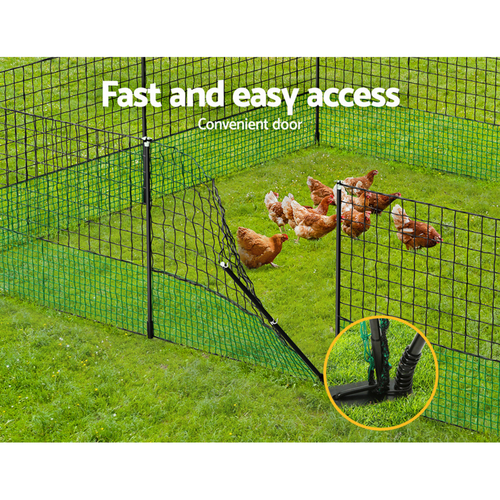 i.Pet Poultry Chicken Fence Netting Electric Wire 25M L x125CM H Posts Pegs - Picture 9 of 13