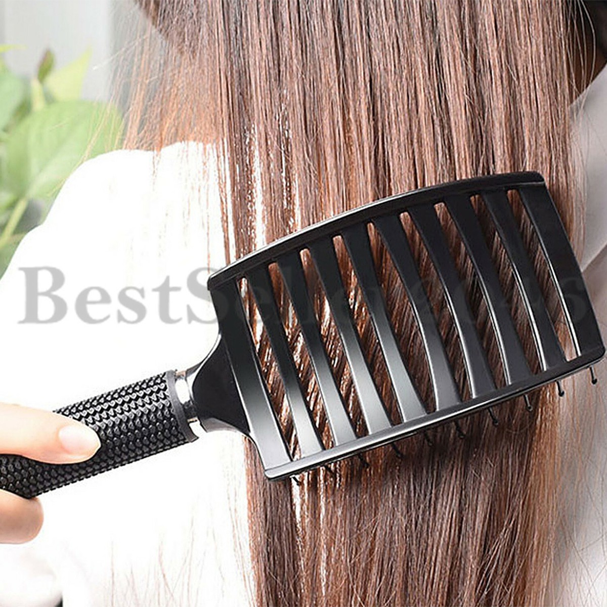 2pcs Curved Vented Styling Hair Brush Detangling Hair Massage