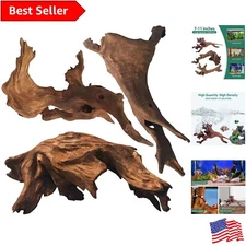 Authentic Mopani Driftwood Set for Aquariums and Reptile Tanks - 7-11 Inch (P...