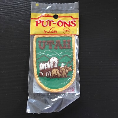 NIP Put-Ons by Lion Vintage Utah Pioneer Covered Wagon Patch