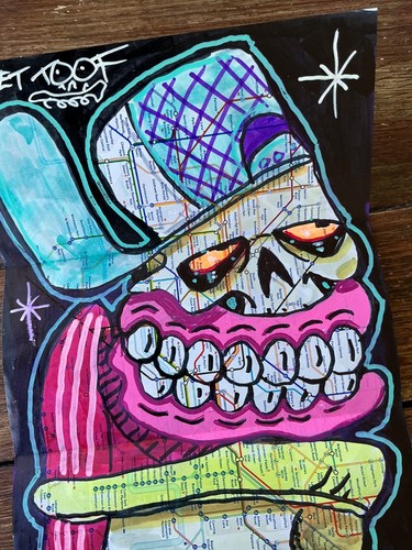 Sweet Toof Chin Up Signed London Tube Map Signed Original - Picture 3 of 11