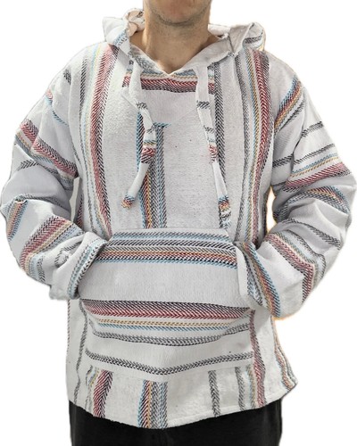 Authentic Mexican Baja Hoodie Drug Rug Pullover Sweatshirt | eBay