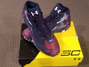 red white and blue under armour basketball shoes