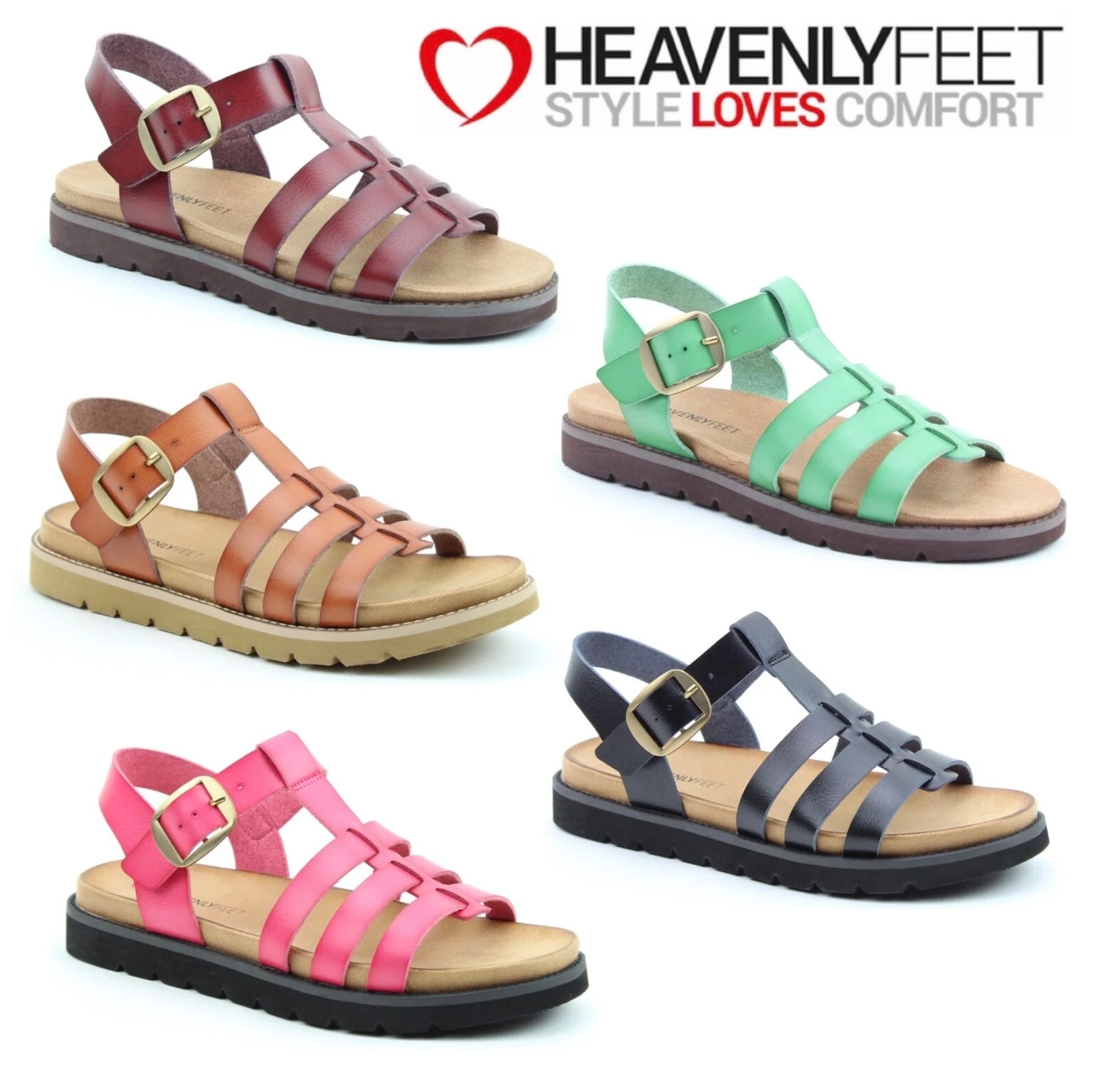 HEAVENLY FEET SALTWATER LADIES SANDALS FLAT STRAPS WOMENS NEW SUMMER VEGAN