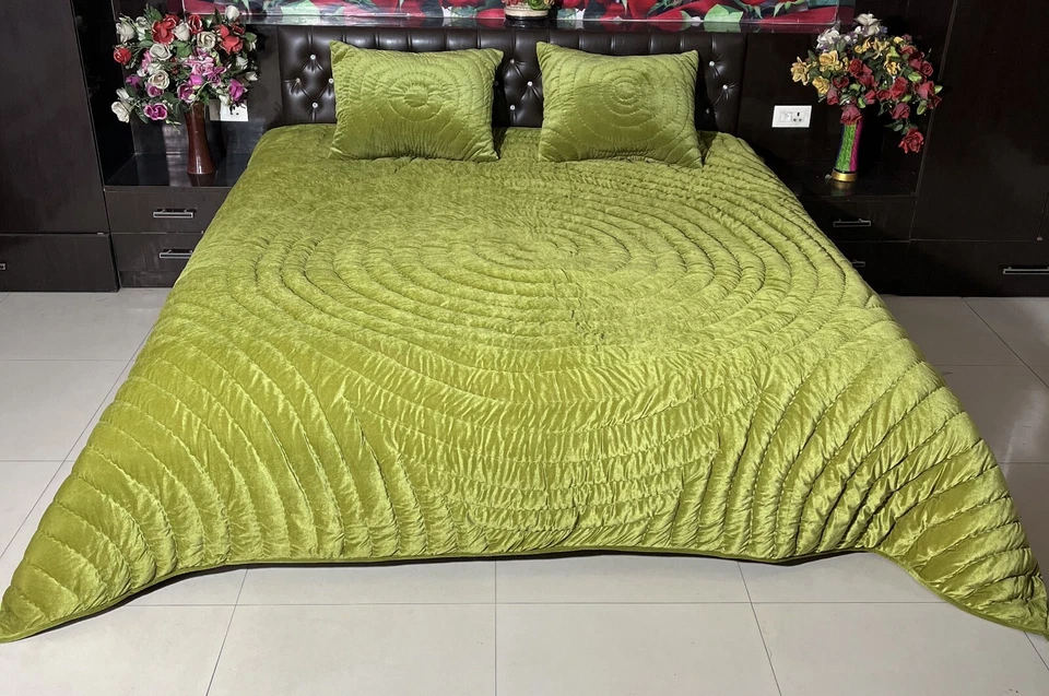 Edredón de terciopelo verde oliva manta de terciopelo king edredón de terciopelo juego de cama queen Foto 4 de 4