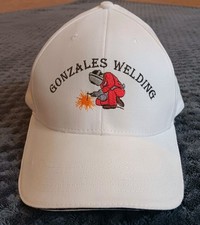 Gonzales Welding Mens Hat Baseball Style Cap White Embroidered Welder Worker