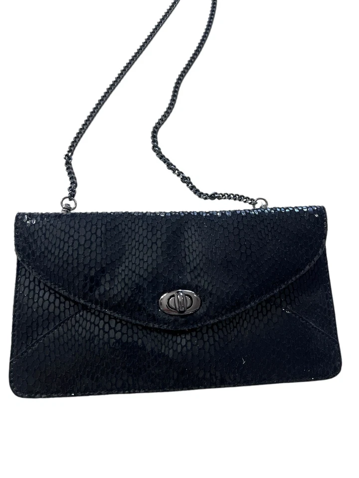 Bolso de mano bandolera Sorial de cuero de serpiente negro nuevo sin etiquetas Foto 3 de 4