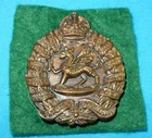 WW1 ERA MONMOUTHSHIRE REGIMENT MILITARY CAP BADGE SLIDER FIXING BRASS GENUINE