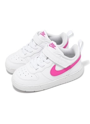 NIB Nike Court Borough Low Recraft TD in the white and laser fuchsia colorway