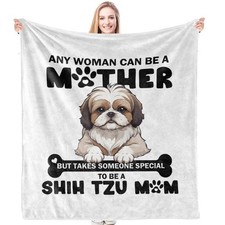 Shih Tzu Dog Mom Throw Blanket Sofa Bed Living Room Decor Gift 50x60 Inch