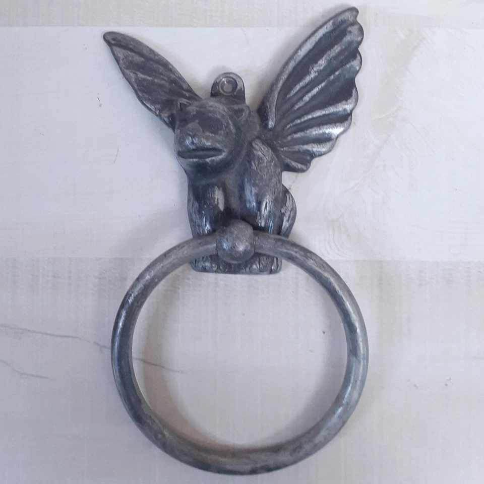 Batente de porta de gárgula vintage estilo gótico medieval - Imagem 2 de 4