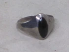 vintage sterling silver ring black onyx ? dragon eye Ster size 7.5