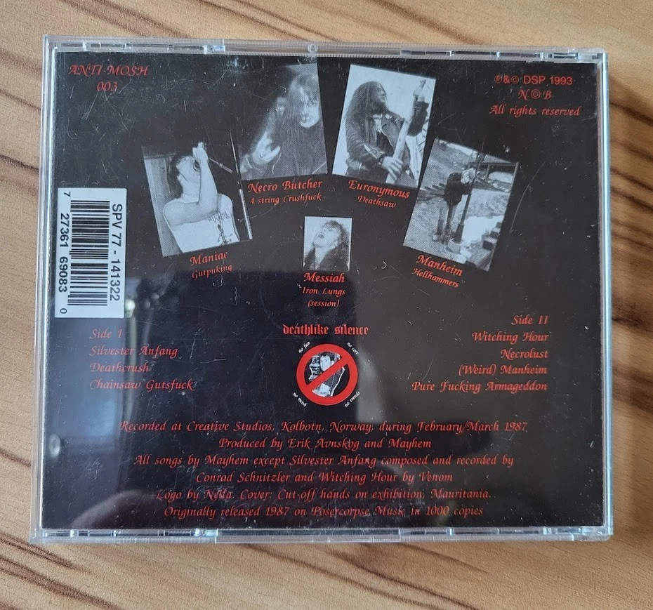 MAYHEM - Deathcrush von 1994, 1993 Version, Anti Mosh 003  - Bild 2 von 3