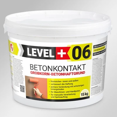 LEVEL PLUS Betonkontakt 15kg Grundierung Schnell Trocknend Betongrund Haftgrund Profi L+06