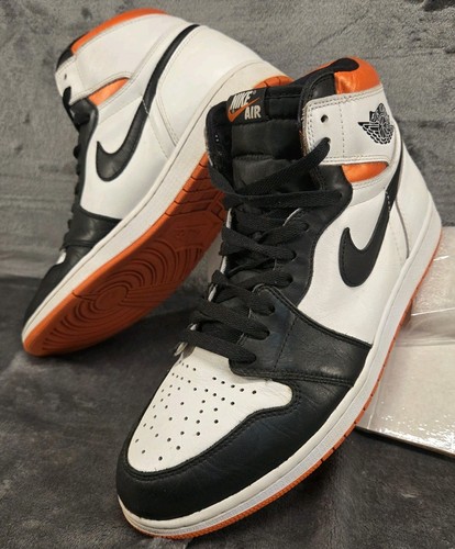 Jordan 1 Retro High OG Electro Orange Sneakers White Size 11 555088-180