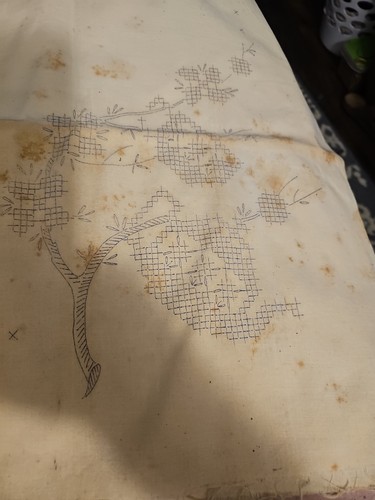 VINTAGE HAND EMBROIDERED CUTWORK LINEN NAPKINS TABLE MATS RUNNER UNUSED - BEIGE - Picture 6 of 8