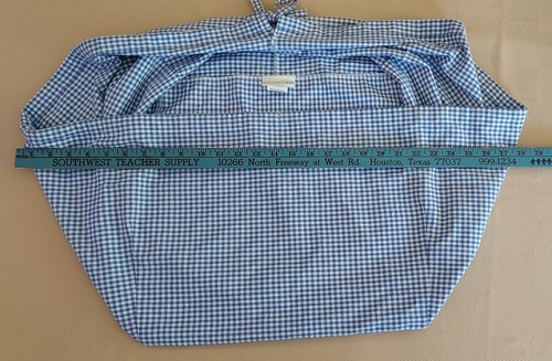 Pottery Barn Kids Sabrina Basket Liner Extra Large XL blue Gingham Retired EUC