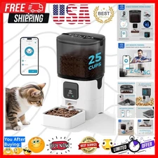 5G WiFi Automatic Cat Feeders: Smart Automatic Cat Food Dispenser with Slow F...